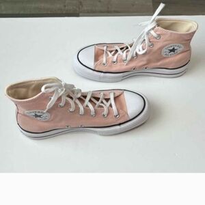Converse High Top Sneakers in Pale Pink and White